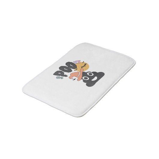 Funny Bad Spaß Halloween Spooky Poo Design Badematte (Schrägansicht)