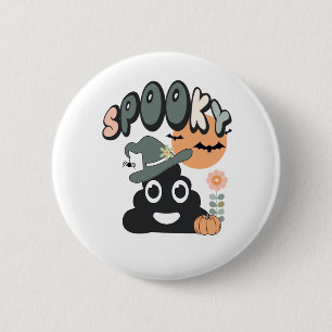 Funny Bad Spaß Niedlich Retro Halloween Spooky P Button