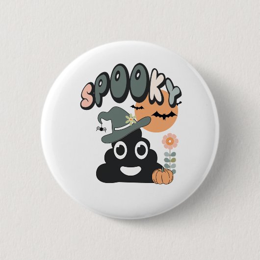 Funny Bad Spaß Niedlich Retro Halloween Spooky P Button (Vorderseite)