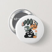 Funny Bad Spaß Niedlich Retro Halloween Spooky P Button (Vorne & Hinten)