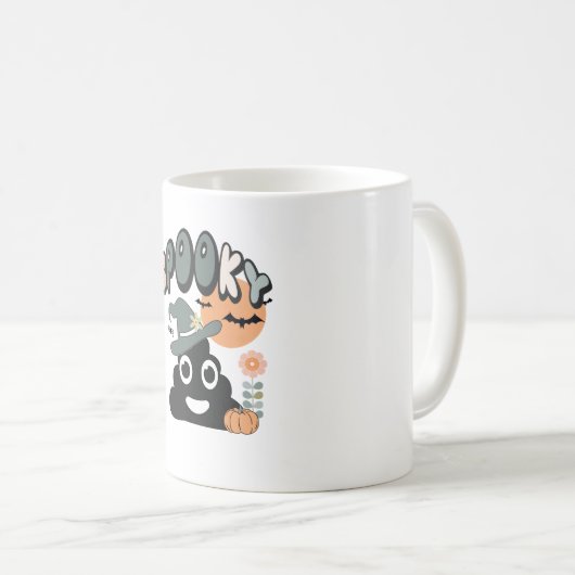 Funny Bad Spaß Niedlich Retro Halloween Spooky P Kaffeetasse (VorderseiteRechts)
