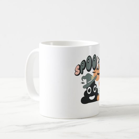 Funny Bad Spaß Niedlich Retro Halloween Spooky P Kaffeetasse (Vorderseite Links)