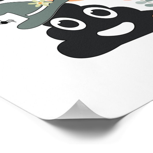 Funny Bad Spaß Niedlich Retro Halloween Spooky P Poster (Ecke)