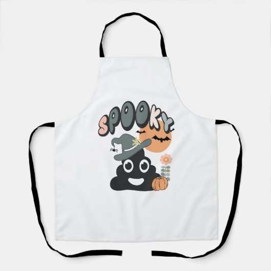 Funny Bad Spaß Niedlich Retro Halloween Spooky P Schürze (Vorderseite)