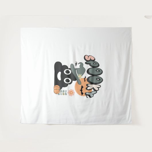 Funny Bad Spaß Niedlich Retro Halloween Spooky P Wandteppich (Vorderseite (Horizontal))