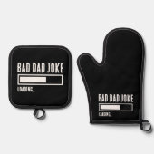 Funny Bad Vater Joke Loading Ofenhandschuh & Topflappen-Set (Vorderseite)