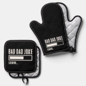 Funny Bad Vater Joke Loading Ofenhandschuh & Topflappen-Set (Vorderseite/Rückseite)