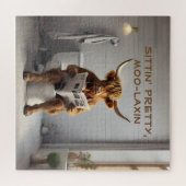 Funny Bad Wand Art Scottish Cow Puzzle (Horizontal)