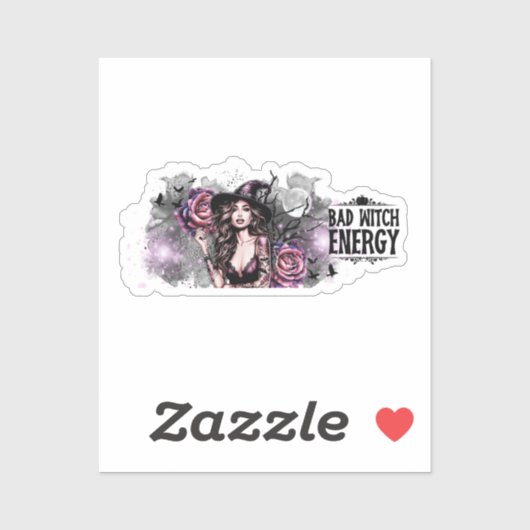 Funny Bad Witch Energy Aufkleber (Blatt)