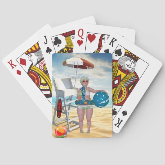 Funny Bade Beauty Beach Spielkarten (Rückseite)