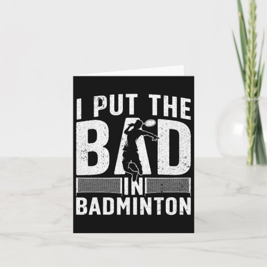 Funny Badminton Art for Men Women Shuttle Sport Pl Karte (Vorderseite)