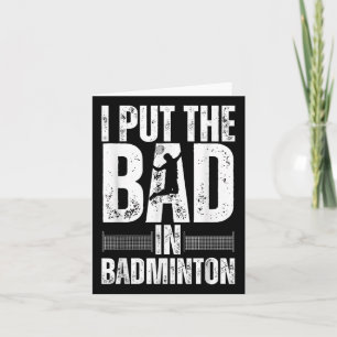 Funny Badminton Art for Men Women Shuttle Sport Pl Karte