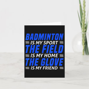 Funny Badminton Art for Men Women Shuttle Sport Pl Karte