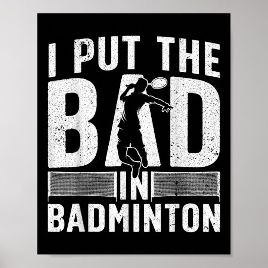 Funny Badminton Art For Men Women Shuttle Sport Pl Poster (Vorne)