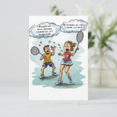 Funny Badminton Birthday Card (Stehend Vorderseite)