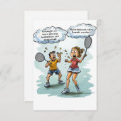 Funny Badminton Birthday Card (Vorne/Hinten)