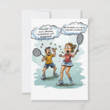 Funny Badminton Birthday Card