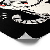 Funny Badminton Cat Niedlich Kitty Badminton Playe Poster (Ecke)