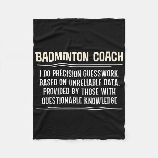 Funny Badminton Coach Graphic - I Do Precision Gue Fleecedecke (Vorderseite)