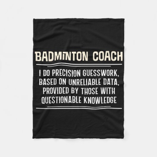 Funny Badminton Coach Graphic - I Do Precision Gue Fleecedecke (Vorderseite)