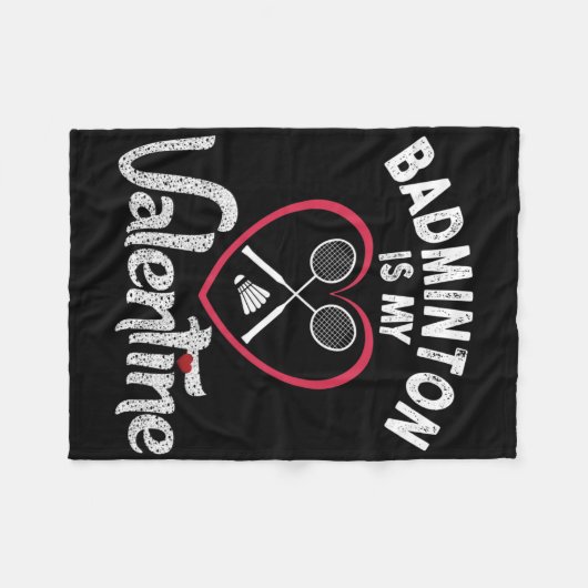 Funny Badminton ist mein Valentine Coach Player Fa Fleecedecke (Vorderseite (Horizontal))