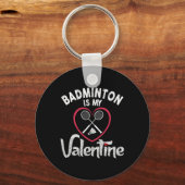Funny Badminton ist mein Valentine Coach Player Fa Schlüsselanhänger (Vorderseite)