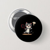 Funny Badminton Niedlich Cat Racket Shuttle Men Wo Button (Vorne & Hinten)