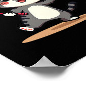 Funny Badminton Niedlich Cat Racket Shuttle Men Wo Poster (Ecke)