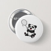 Funny Badminton Panda Badminton Player Shuttle Rac Button (Vorne & Hinten)