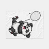 Funny Badminton Panda Badminton Player Shuttle Rac Fleecedecke (Vorderseite (Horizontal))