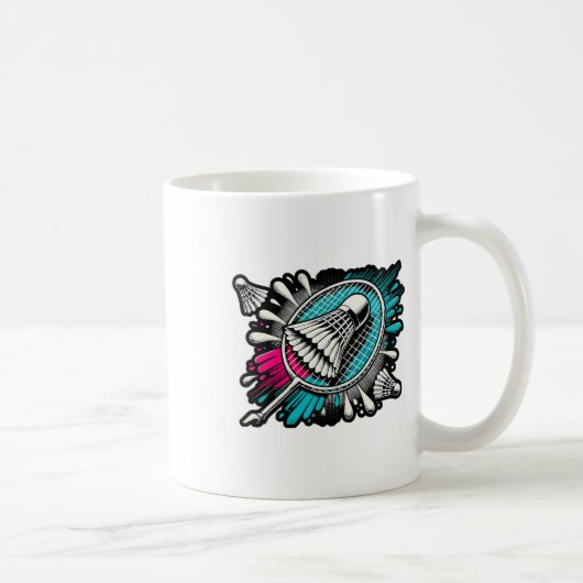 Funny Badminton Player Liebe Shuttle Design 17 Kaffeetasse (Rechts)