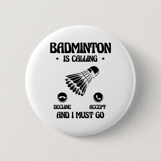 Funny Badminton Player Liebe Shuttle Design 21 Button (Vorderseite)
