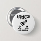 Funny Badminton Player Liebe Shuttle Design 21 Button (Vorne & Hinten)