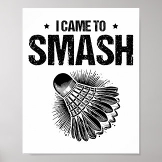 Funny Badminton Player Liebe Shuttle Design 24 Poster