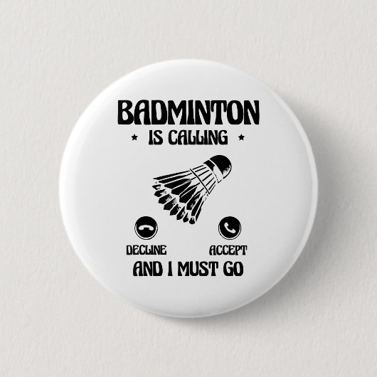 Funny Badminton Player Liebe Shuttle Design 2 Button (Vorderseite)