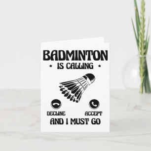 Funny Badminton Player Liebe Shuttle Design 2 Karte