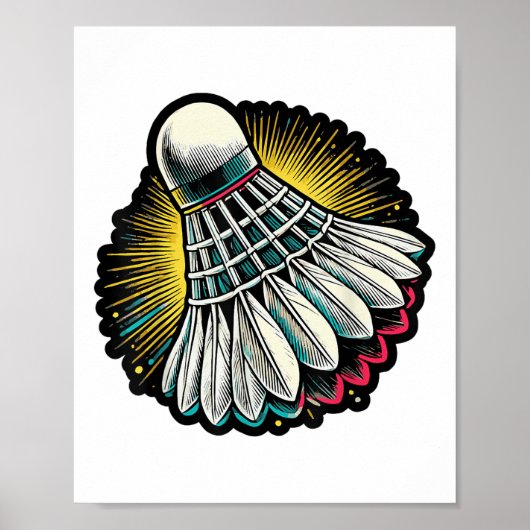 Funny Badminton Player Liebe Shuttle Design 3 Poster (Vorne)