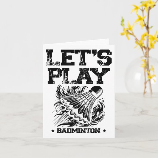 Funny Badminton Player Liebe Shuttle Design 4 Karte (Gelbe Blume)