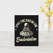 Funny Badminton Player Liebe Shuttle Design _7 Karte (Gelbe Blume)
