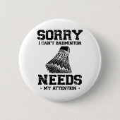 Funny Badminton Player Liebe Shuttle Design Button (Vorderseite)