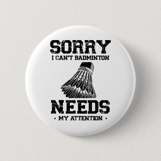 Funny Badminton Player Liebe Shuttle Design Button (Vorderseite)