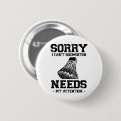 Funny Badminton Player Liebe Shuttle Design Button (Vorne & Hinten)
