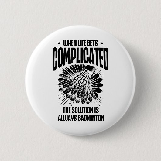 Funny Badminton Player Liebe Shuttle Design Button (Vorderseite)