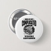 Funny Badminton Player Liebe Shuttle Design Button (Vorne & Hinten)
