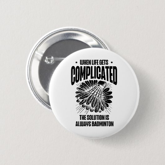 Funny Badminton Player Liebe Shuttle Design Button (Vorne & Hinten)