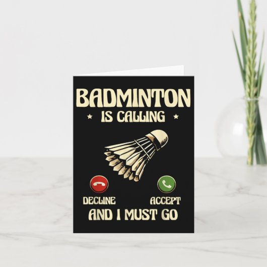 Funny Badminton Player Liebe Shuttle Design Karte (Vorderseite)