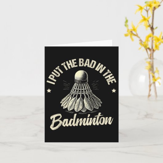 Funny Badminton Player Liebe Shuttle Design Karte (Gelbe Blume)