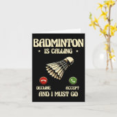 Funny Badminton Player Liebe Shuttle Design Karte (Gelbe Blume)