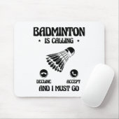 Funny Badminton Player Love Shuttle Design 2  Mousepad (Mit Mouse)
