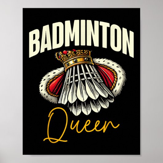 Funny Badminton Player Love Shuttle Design  Poster (Vorne)